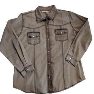 Keren Hart Large women's pearl snap western long sleeve